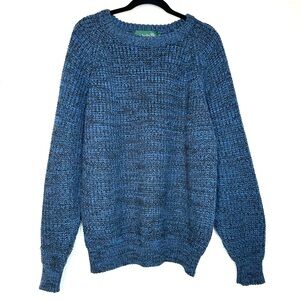 VTG Knights of Round Table Men’s Chunky Knit Sweater XL Blue Fisherman Grandpa